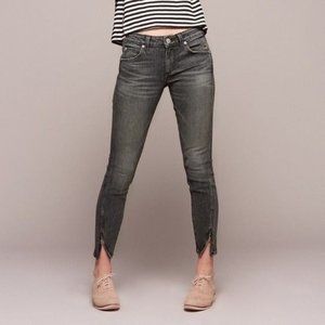 AMO Denim Twist Zip Skinny Jeans in Smoke 25